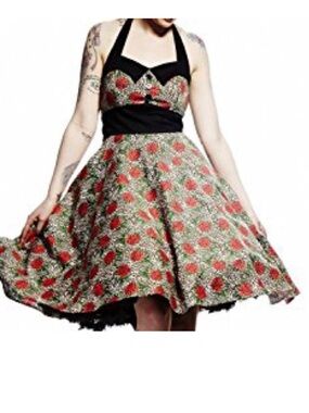 NEW WITH TAGS Hell Bunny Vixen Charlie 50’s Pinup Dress Medium